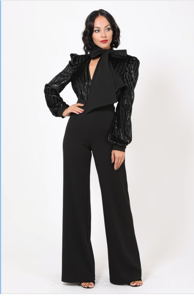 Gorgeous Shinny Lining Pattern Jumpsuit – 1029 Kouture Boutique