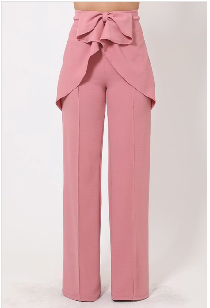 パンツ Highwaist ribbon pants M XFLWAM Wide Leg Pants for Women High Waist Dressy Bow Tie