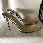 Clear Sandal with Zebra Heel - 1029 Kouture Boutique