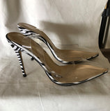 Clear Sandal with Zebra Heel - 1029 Kouture Boutique