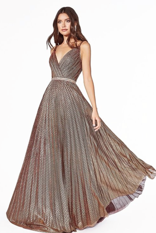 A-line pleated gown with gathered bodice - 1029 Kouture Boutique