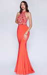 Beaded Halter Neckline Dress - 1029 Kouture Boutique