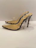 Clear Sandal with Zebra Heel - 1029 Kouture Boutique