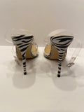 Clear Sandal with Zebra Heel - 1029 Kouture Boutique