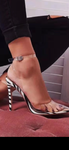 Clear Sandal with Zebra Heel - 1029 Kouture Boutique