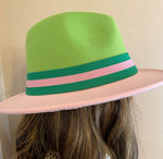 Pink & Green Fedora - 1029 Kouture Boutique