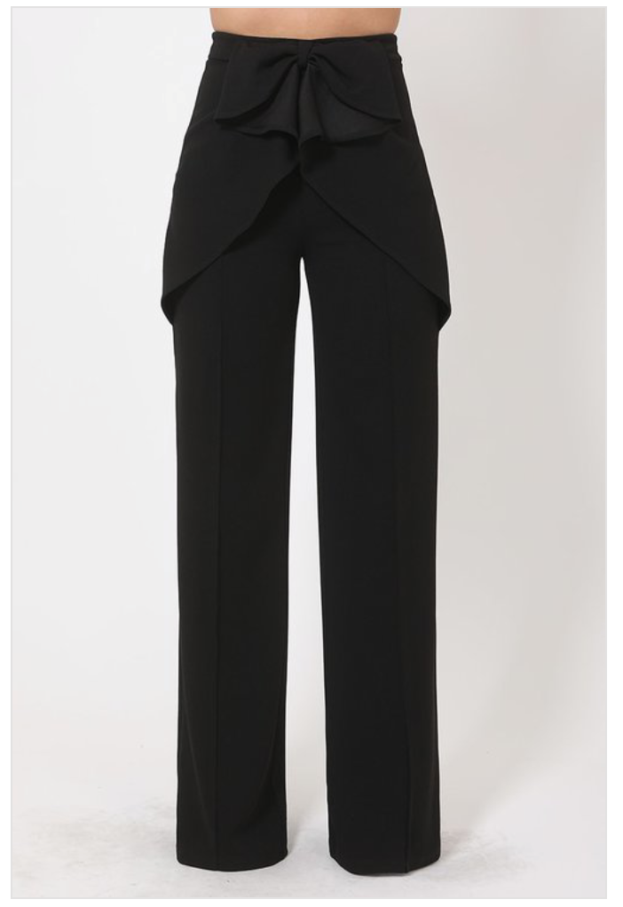 パンツ Highwaist ribbon pants M XFLWAM Wide Leg Pants for Women High Waist Dressy Bow Tie