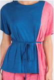 Color Block Waist Tie Pants Set - 1029 Kouture Boutique