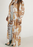 Printed Shirt Gold Top Dress Jacket (With Belt) - 1029 Kouture Boutique