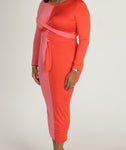 Belt Red Dress - 1029 Kouture Boutique